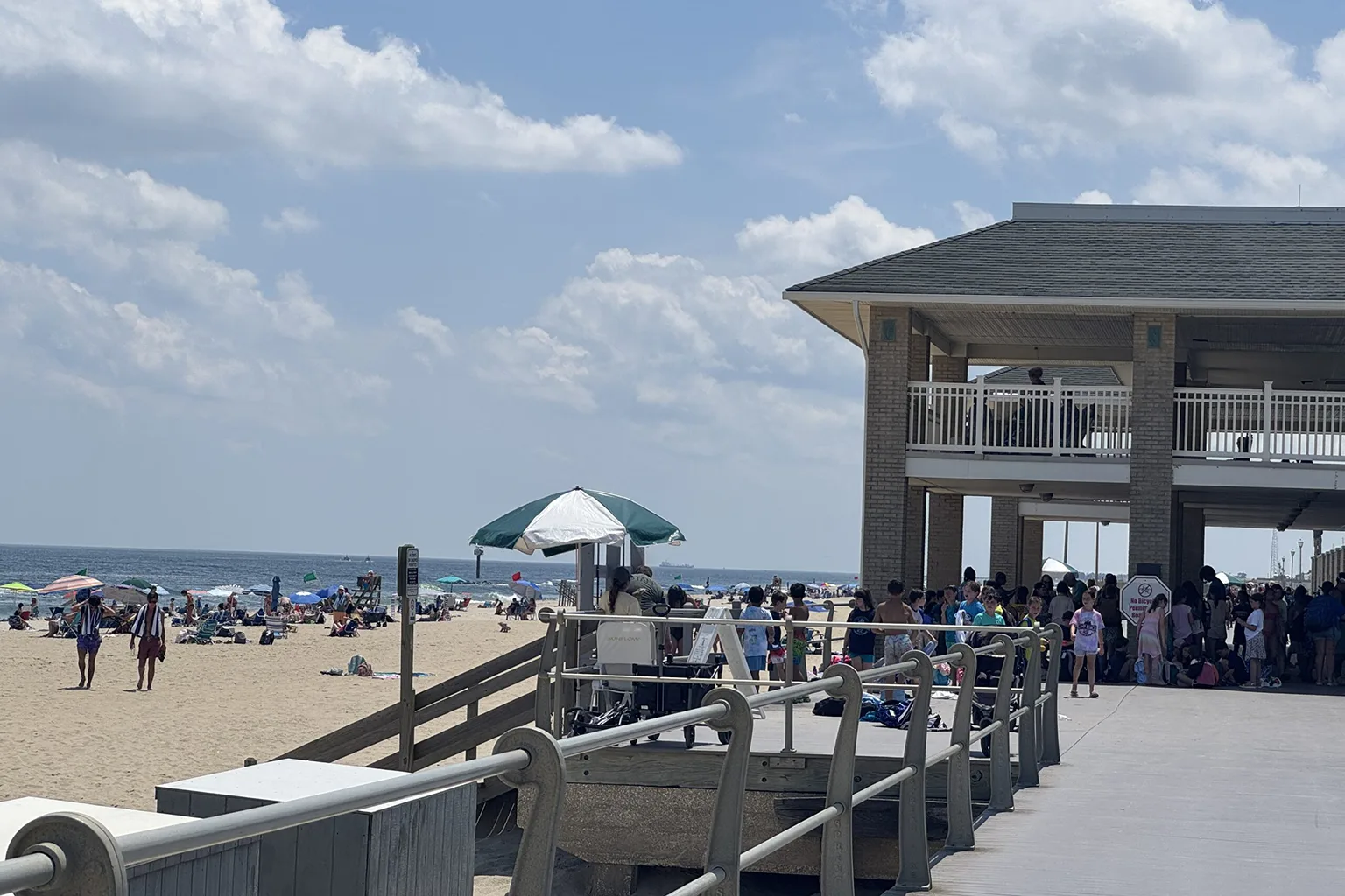 Beach pavilion and boardwalk